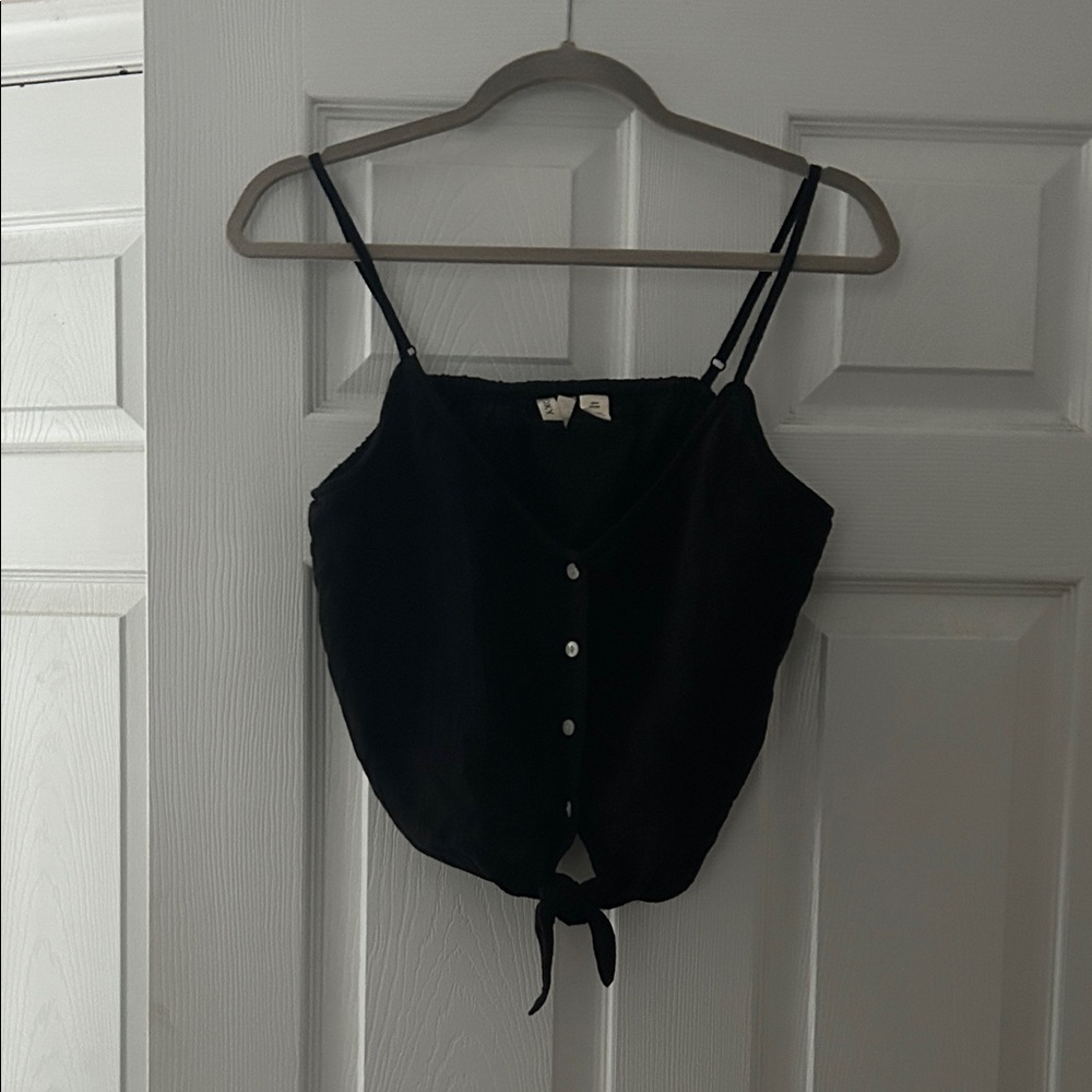 Black Button-Up Women’s Top